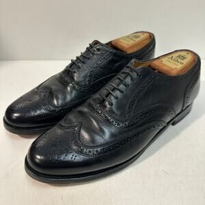 Rancourt & Co. x Ralph Lauren Wingtip Bal Oxford Black Calf Bench Made USA 9 D